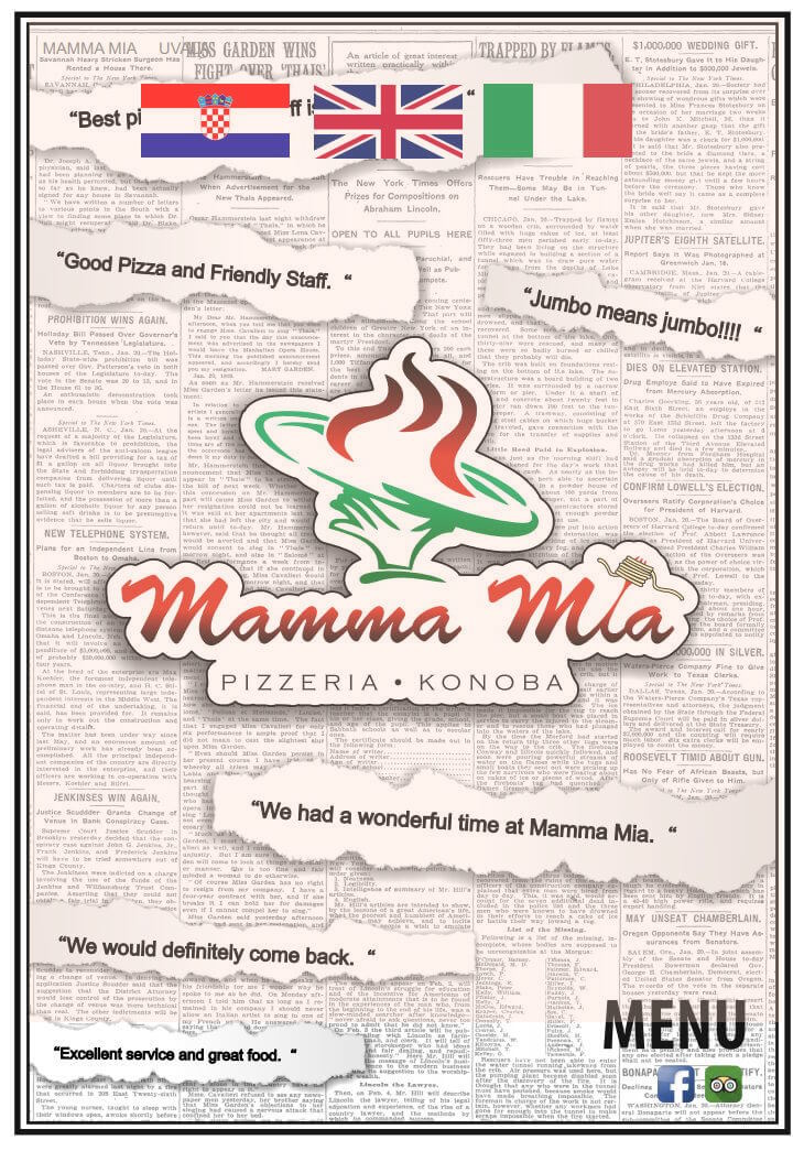 Mamma Mia Menu 2024 - Gluten Free & Wok